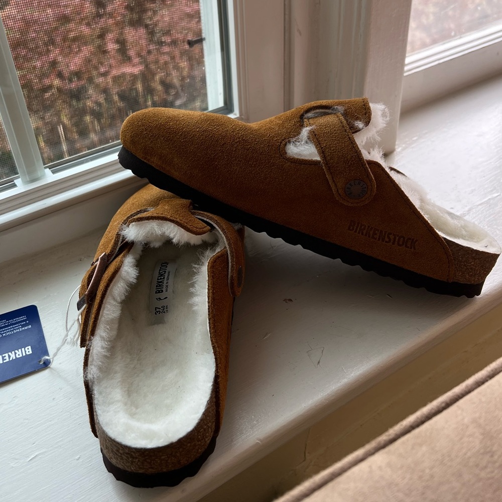 Fuzzy Boston Birkenstocks
